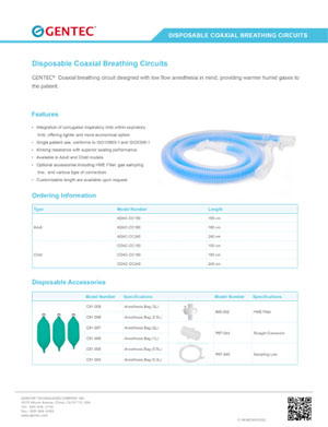 Disposable Coaxial Breathing Circuits